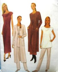 2922 McCalls  KNIT V-DUSTER, DRESS, TUNIC, PANTS PATTERN SM,MD, L,XL choice